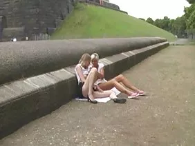 Two young girls outraged over a mature lady