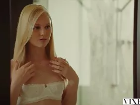 Burning brunette caresses herself and twists her ass on camera