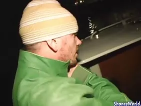 Big cock old man fucks young brown hair in shaved pussy
