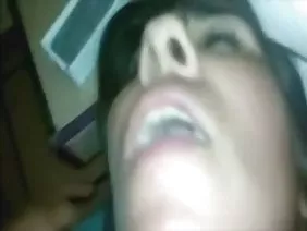 Wife and husband having fun in the bathroom