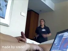 18-year-old brunette framed her cunt for a fat guy cock