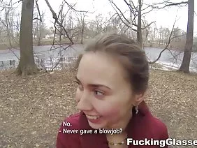 Blonde pleases four men as she can