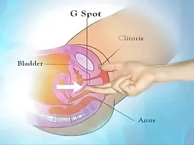 Orgasm from the vibrator in a latex suit