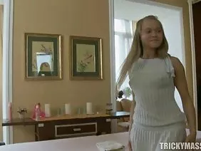 Blonde with very big boobs masturbates shaved pussy while waiting for her mr.